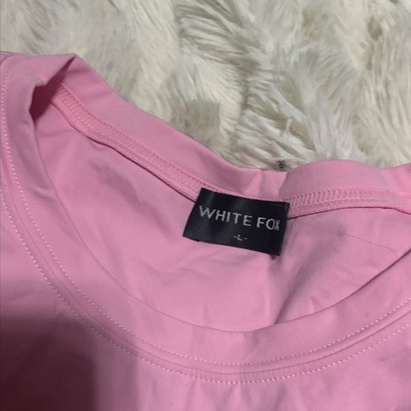 White Fox Season 7 Light Pink Baby Tee and Shorts Tulle Set Size M/L - Picture 8 of 12